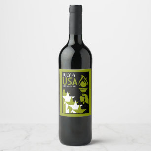 American Independance Day Wine Label
