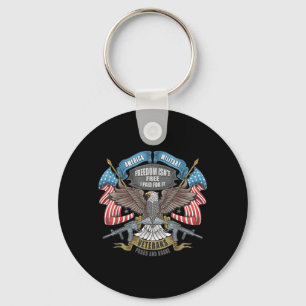 American Independence Day 4th July Freedom Veteran Key Ring