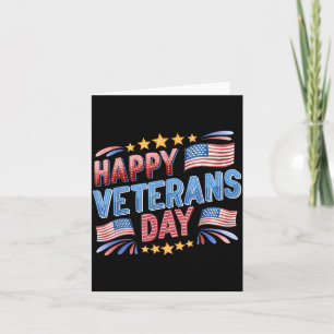 American Independence Day 4th July Happy Veterans Card