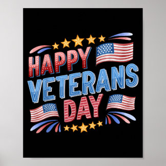 American Independence Day 4th July Happy Veterans Poster