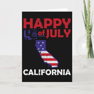 American Independence Day 4th July Veteran Califor Card