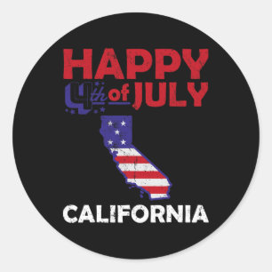 American Independence Day 4th July Veteran Califor Classic Round Sticker