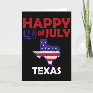 American Independence Day 4th July Veteran Texas Card