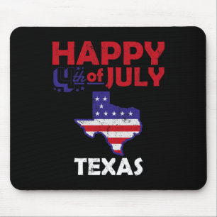 American Independence Day 4th July Veteran Texas Mouse Pad