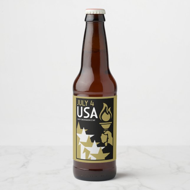 American Independence Day Beer Bottle Label (Front)