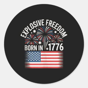 American Independence Day Men Women. 4th Of July T Classic Round Sticker