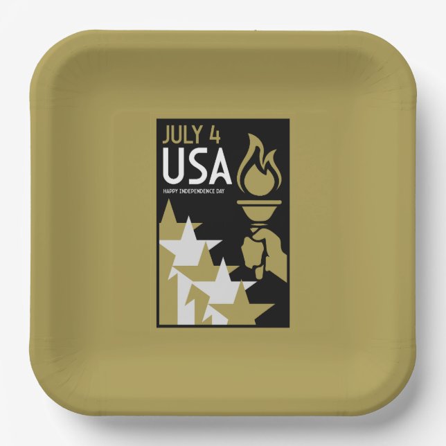 American Independence Day Paper Plate (Front)