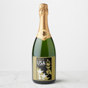 American Independence Day Sparkling Wine Label