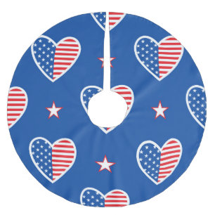 American Independence: Patriotic Vintage Pattern Brushed Polyester Tree Skirt