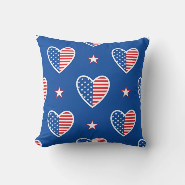 American Independence: Patriotic Vintage Pattern Cushion (Front)