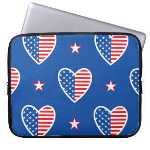 American Independence: Patriotic Vintage Pattern Laptop Sleeve