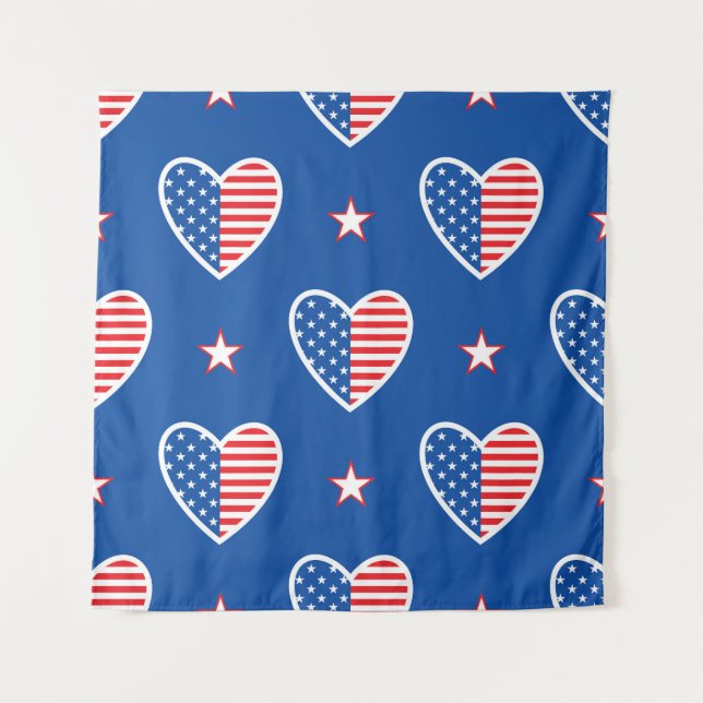 American Independence: Patriotic Vintage Pattern Tapestry (Front)