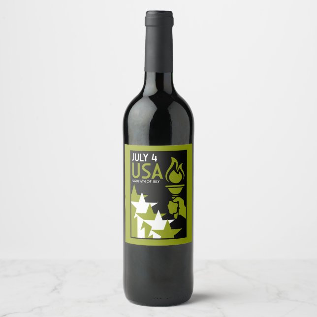 American Indepeneance Day Wine Label (Front)