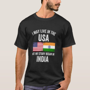 American India Flag India Root Heritage Immigrant T-Shirt