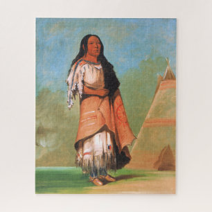American Indian Blackfoot Woman, George Catlin Jigsaw Puzzle