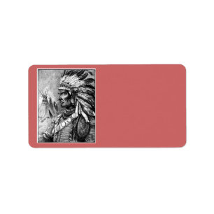 American Indian Chief Address Label
