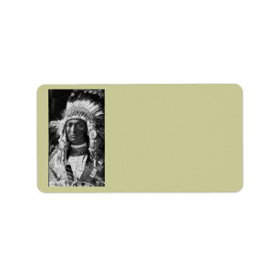 American Indian Chief Address Label