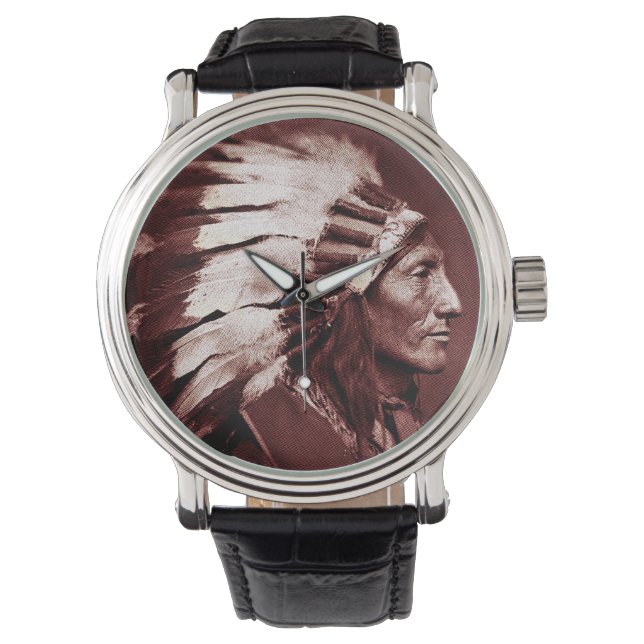 American Indian Chief (Brown) Watch (Front)
