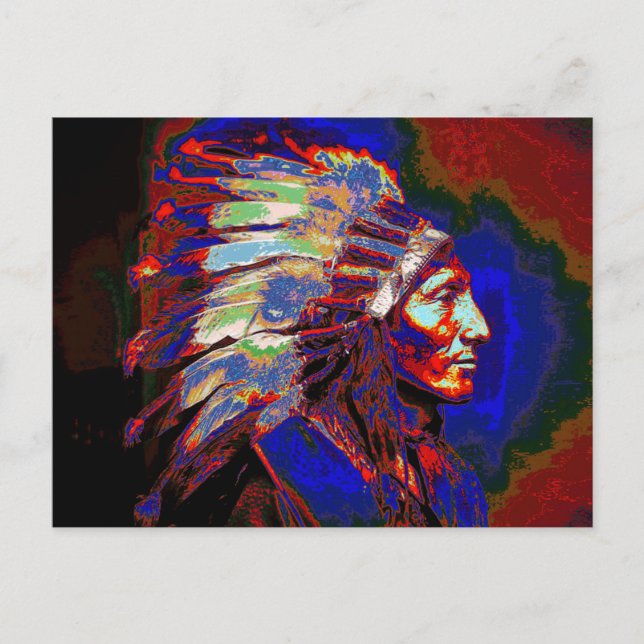 American Indian Chief Graphic Postcard (Front)