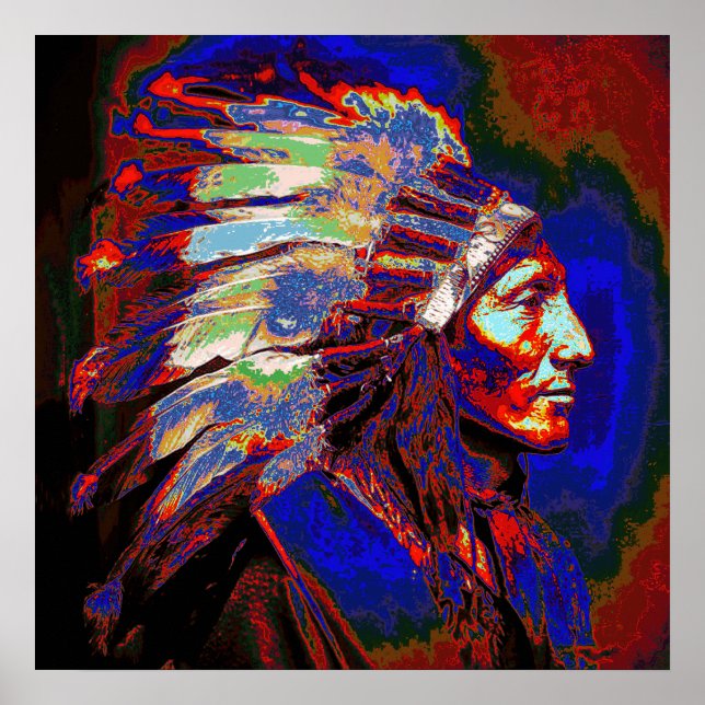 American Indian Chief Graphic Poster (Front)