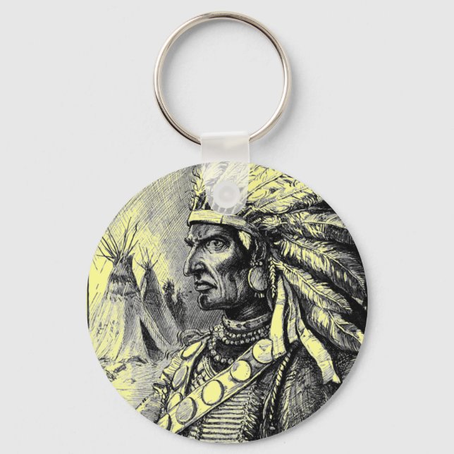 American Indian Chief Key Ring (Front)