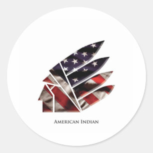 american indian classic round sticker