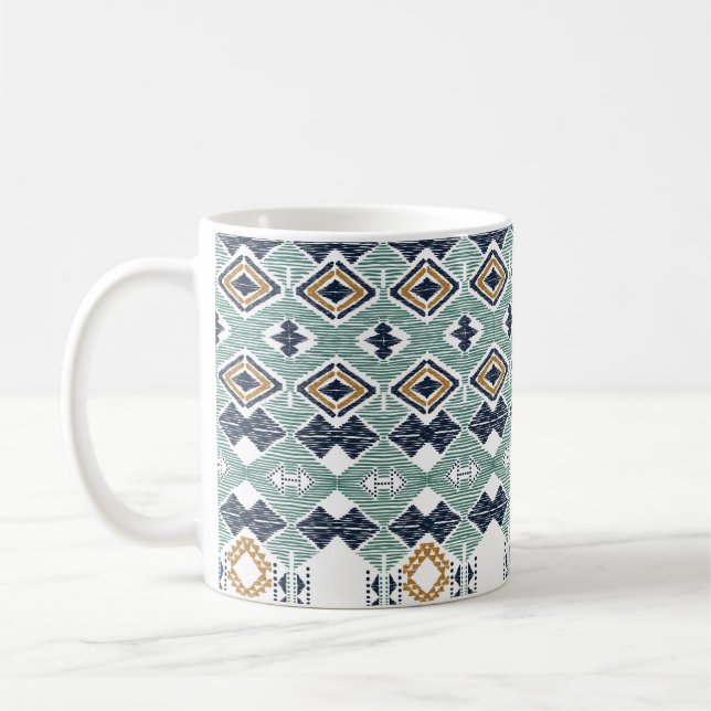 American Indian Geometry Seamless Border Coffee Mug (Left)