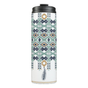 American Indian Geometry Seamless Border Thermal Tumbler