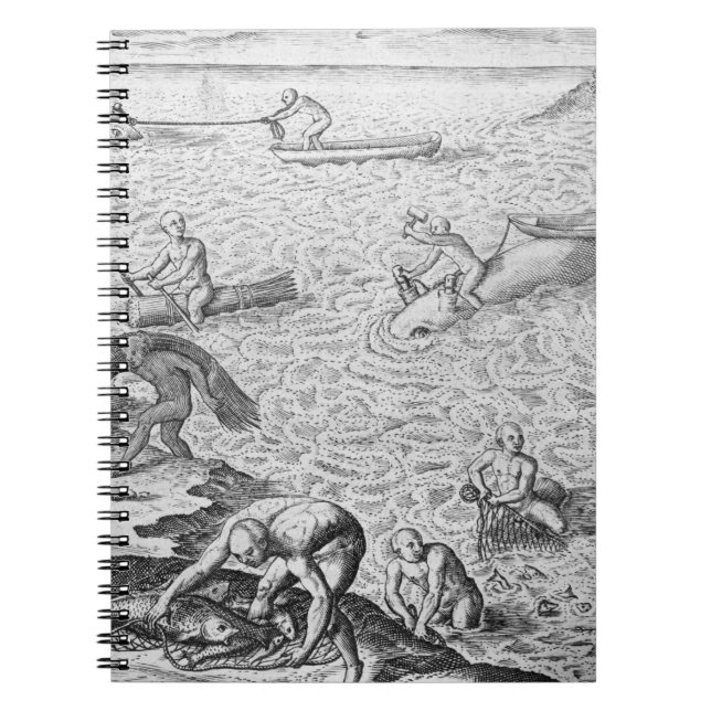 American Indian method of whaling, from an account Notebook (Front)