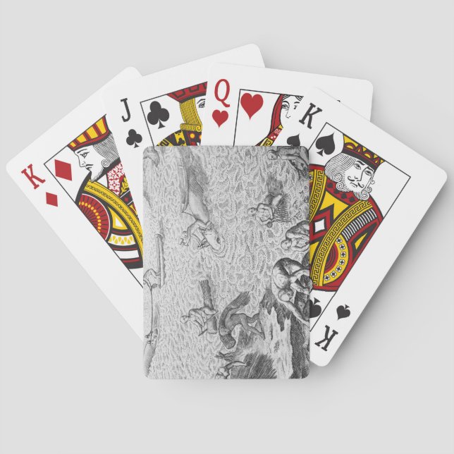 American Indian method of whaling, from an account Playing Cards (Back)