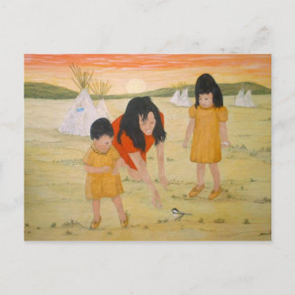 American Indian Mother with Daughters Postcard