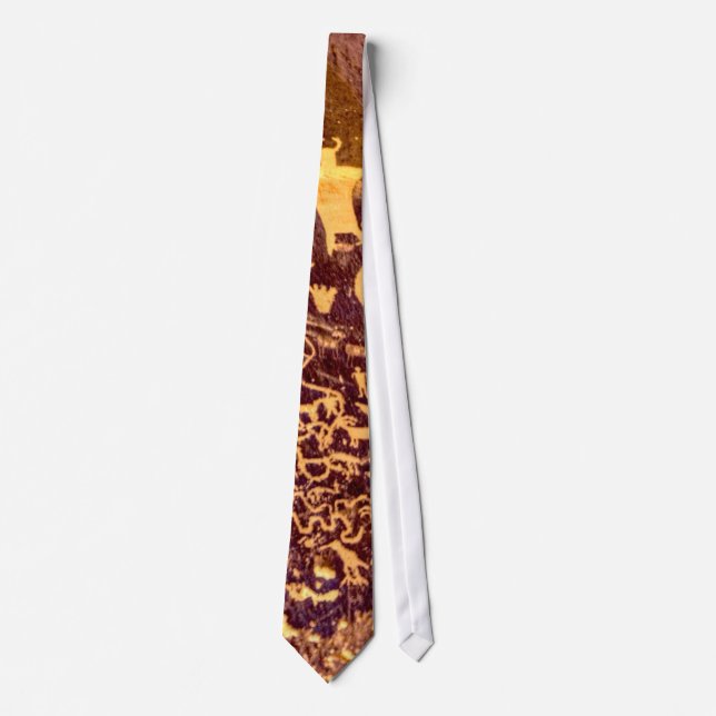 American Indian Newspaper Rock Petroglyph Ancient Tie (Front)