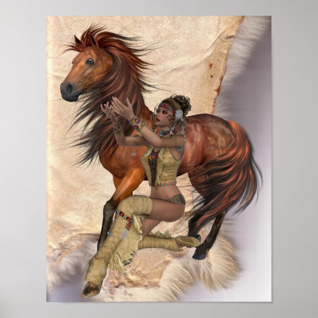 American Indian Princess and Horse Poster (Front)