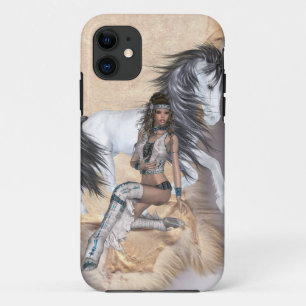 American Indian Princess and White Horse iPhone 11 Case