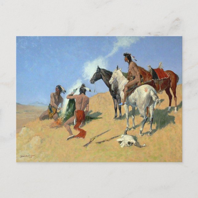 American Indian smoke signals Postcard (Front)