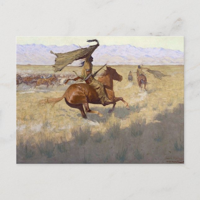 American Indian stampede Postcard (Front)