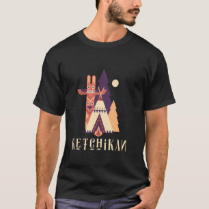 American Indian Tent Totem Ketchikan Alaska Travel T-Shirt