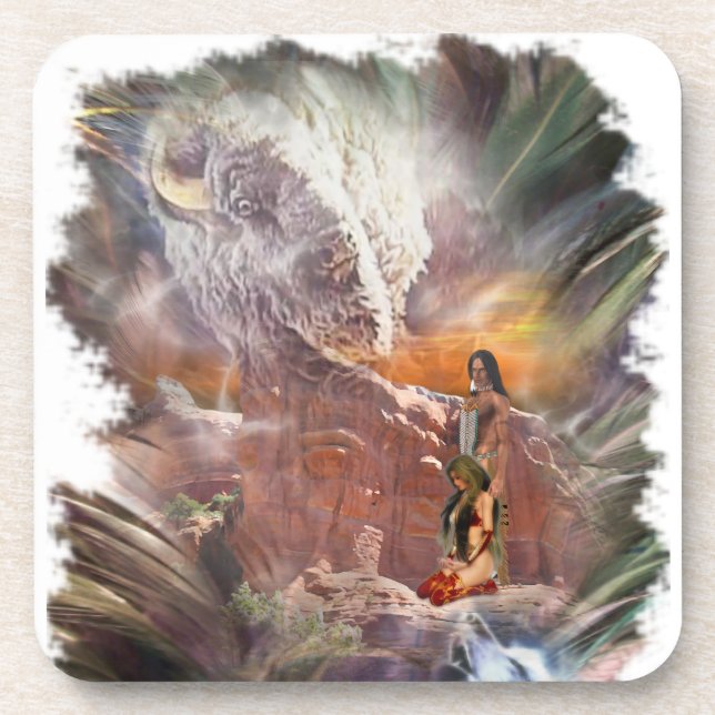 American Indian Wedding Night Vignette Coaster (Front)