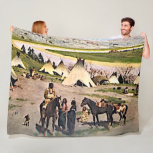 AMERICAN INDIANS FLEECE BLANKET