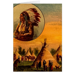 American Indians Vintage Magic Lantern Slide