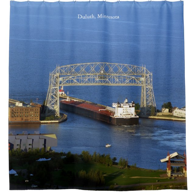 American Integrity departing Duluth, MN Shower Curtain (Front)