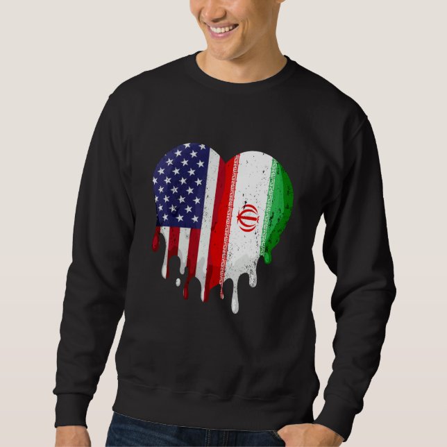 American Iranian Heritage Month Iran Flag Heart Sweatshirt (Front)