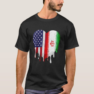 American Iranian Heritage Month Iran Flag Heart T-Shirt