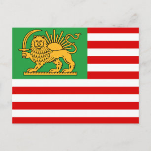 American Iranian Lion and Sun Heritage Flag Postcard