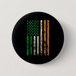 American Ireland Flag Shamrock Irish Patricks Day 6 Cm Round Badge