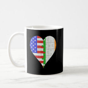 American Irish Flag Heart 1  Coffee Mug