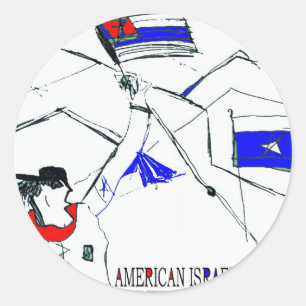 AMERICAN ISRAEL CLASSIC ROUND STICKER
