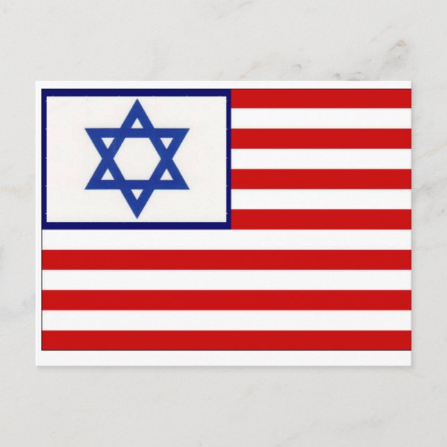 American Israel Flag ~ Together We Stand ~ USA Postcard (Front)