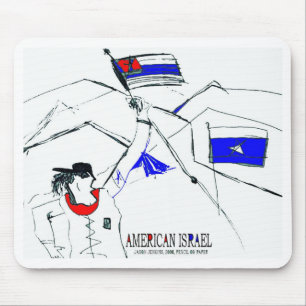 AMERICAN ISRAEL MOUSE PAD