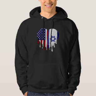 American Israeli Heritage Month Israel Flag Heart Hoodie